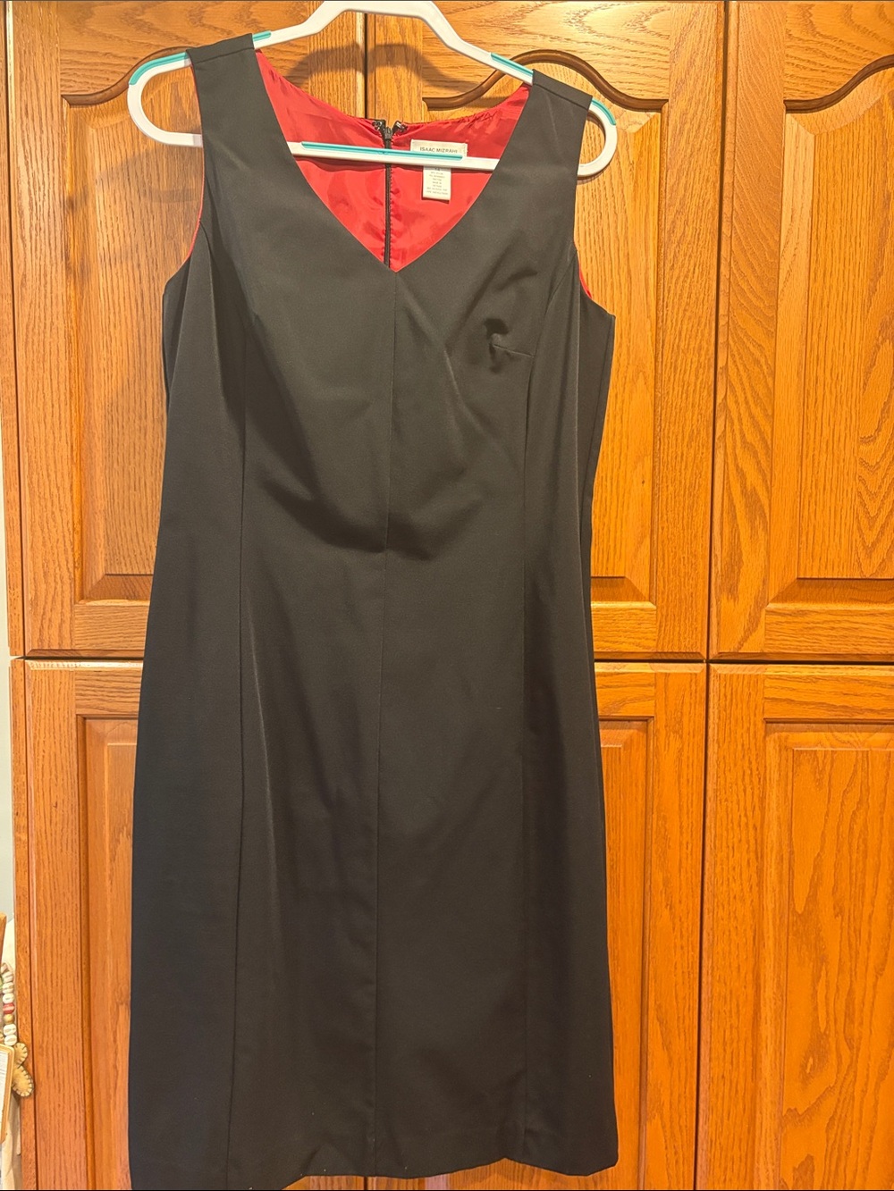 Isaac Mizrahi Black Sheath Dress with Red Lining-Never Worn